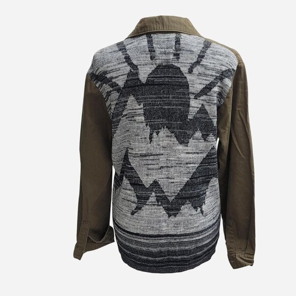 Volcom women’s size medium green lightweight button up Canvas Knit Shirt - Picture 3 of 5